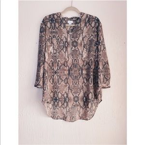 Jaclyn Smith Snake Skin Patterned Blouse